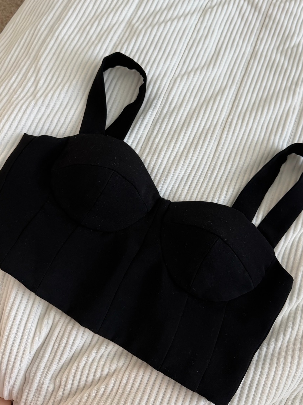 Black Padded Bustier Crop Top - Women Intimates & Sleepwear